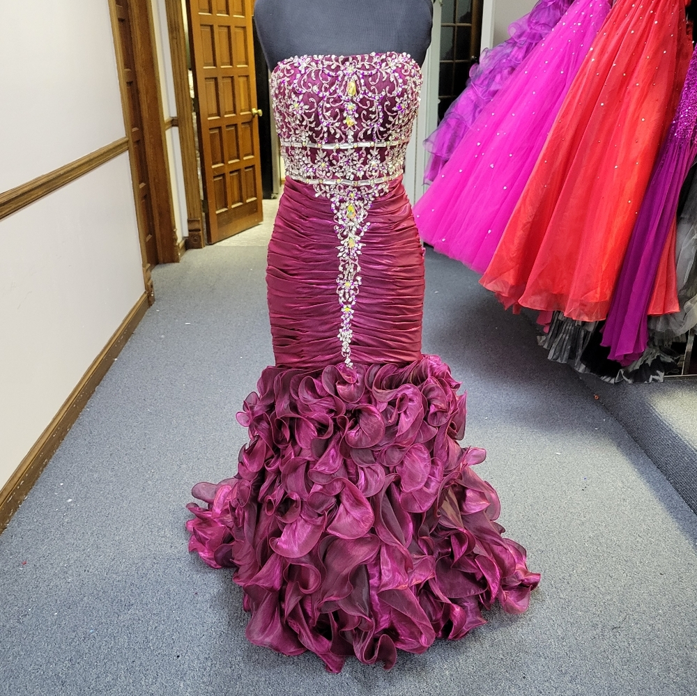 MARY'S WINE MERMAID DRESS